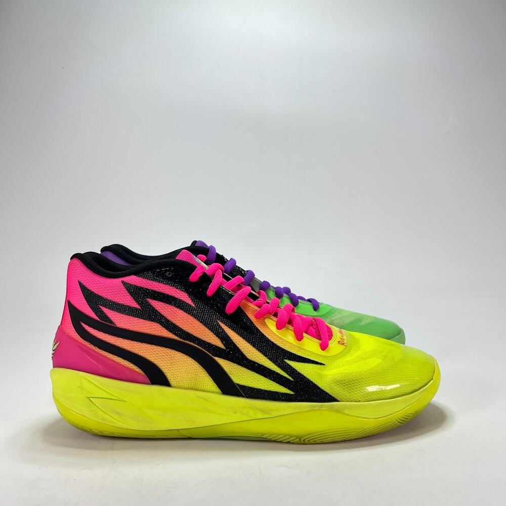 PUMA MB.02 Rick Morty Safety Yellow Green Basketball 377411-02 Men's Size 11.5
